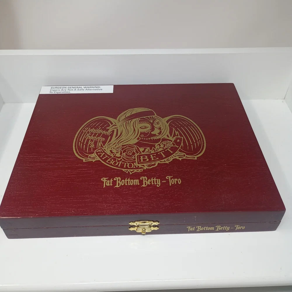 Red and Black Cigar Box with Gold Logo